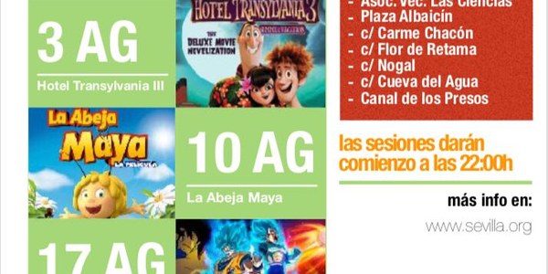 Cine de verano 2019 Este Alcosa Torreblanca - Plaza Padre Castro