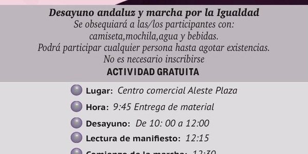 IV Marcha por la Igualdad y desayuno de entidades de mujeres
