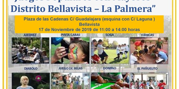 Juegos populares con mayores en el distrito Bellavista-La Palmera