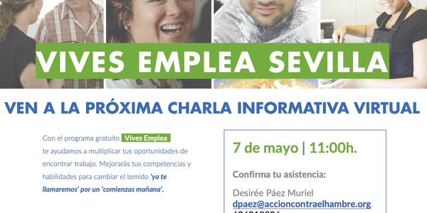 Charla informativa virtual del programa Vives Emplea de la Fundación Acción Contra el Hambre