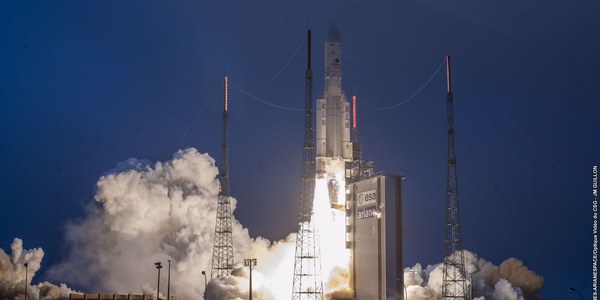 La Agencia Europea del Espacio realiza con éxito el lanzamiento del Ariane 5 Sevilla dedicado a la presidencia de la Comunidad de Ciudades Ariane