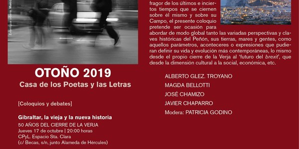 La Casa de los Poetas y las Letras aborda los 50 años del cierre de la verja de paso al Peñón de Gibraltar el próximo 17 de octubre