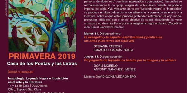 La Casa de los Poetas y las Letras acoge las Jornadas ‘Imagología. Leyenda Negra e Inquisición en el arte y la literatura’ los próximos  11 y 13 de junio