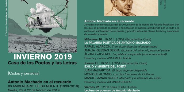 La Casa de los Poetas y las Letras celebra la próxima semana la conmemoración del 80 aniversario del fallecimiento de Antonio Machado
