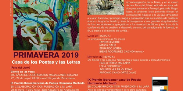 La Casa de los Poetas y las Letras desembarca en la Feria del Libro de Sevilla con dos encuentros en torno a la Expedición Magallanes-Elcano