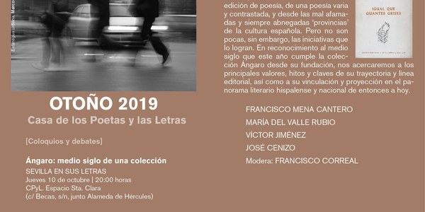 La programación de otoño de la Casa de los Poetas y las Letras comienza el próximo jueves con el coloquio ‘Ángaro: medio siglo de una colección’