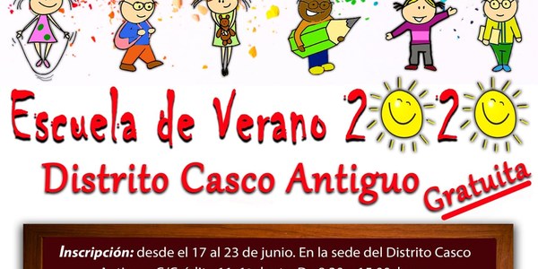 El Ayuntamiento abre el plazo para las Escuelas de Verano del Distrito Casco Antiguo que oferta 360 plazas