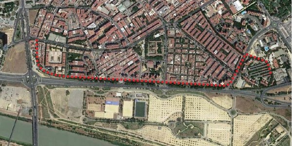El Ayuntamiento de Sevilla habilita entre esta tarde y mañana el paso inferior de la Ronda de Tejares hacia el Parque Vega de Triana para acceder a dos zonas de aparcamientos provisionales durante las obras
