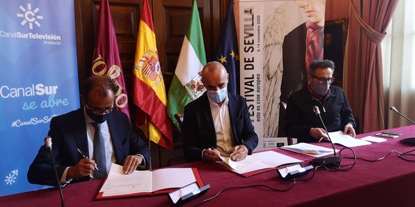 El Ayuntamiento de Sevilla y la RTVA firman un acuerdo de colaboración para la promoción y difusión de la XVII edición del Festival de Sevilla