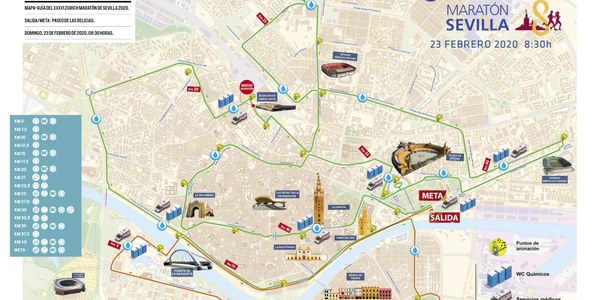 El Ayuntamiento inicia el dispositivo especial de movilidad con motivo de la celebración del Zurich Maratón de Sevilla 2020 con afecciones al tráfico desde la noche del jueves y refuerzo del transporte público
