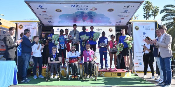 Gebre y Chekwel se imponen en un Zurich Maratón de Sevilla que bate todo sus récords y en el que Marta Galimany y Javi Guerra logran el Campeonato de España y la clasificación para Tokio