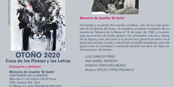 La Casa de los Poetas y las Letras del ICAS recuerda la figura de Joselito ‘El Gallo’