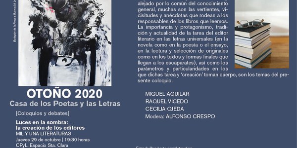 La edición literaria, objeto de análisis en un coloquio de la Casa de los Poetas y las Letras del ICAS