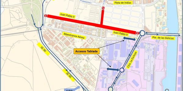 El Ayuntamiento inicia la renovación completa de la pavimentación de la calzada de la Avenida Juan Pablo II, en el distrito de Los Remedios