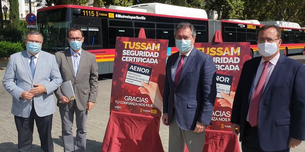 Tussam logra el certificado independiente Aenor que avala medidas y protocolos para luchar contra la COVID 19