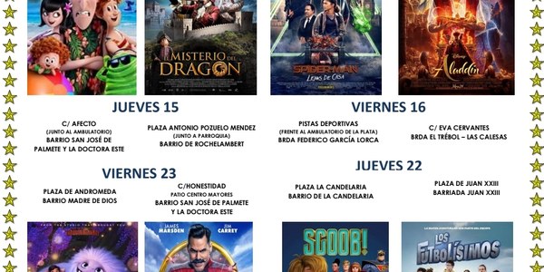 Arranca esta semana la programación de los cines de verano en los distritos Este-Alcosa-Torreblanca, Cerro-Amate y Sur