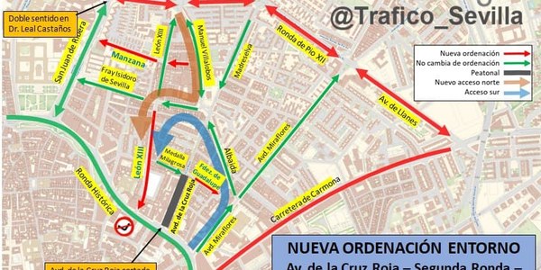 El Ayuntamiento activa un operativo de Policía Local para reforzar la información y despejar dudas a quienes regresen de vacaciones sobre los cambios de circulación en la Carretera de Carmona y la Segunda Ronda que llevan en vigor desde hace más de un mes