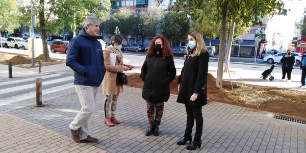 El Ayuntamiento refuerza y amplía las zonas verdes de la Avenida de Bellavista con nuevos sistemas de protección, riego y nuevas plantaciones