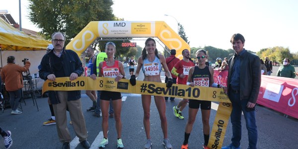 Gerardo Pérez y Jessica Valdayo Suárez se proclaman vencedores en el circuito #Sevilla10 tras la carrera popular Parque Infanta Elena