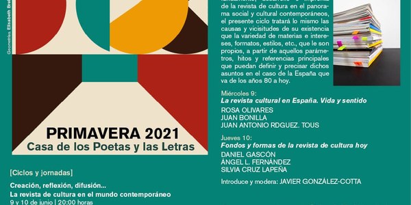 La Casa de los Poetas y las Letras dedica su programación semanal a las revistas de cultura