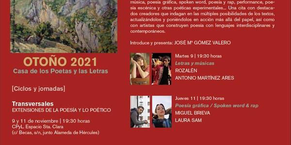 La Casa de los Poetas y las Letras pone el foco en las diferentes formas en las que la poesía se relaciona con otras artes