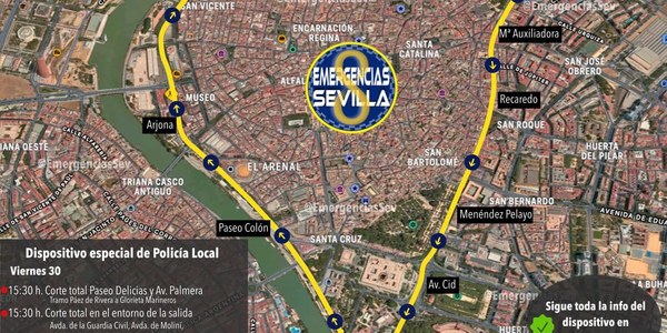 El Ayuntamiento diseña un dispositivo especial de movilidad, seguridad y limpieza para la KH-7 Nocturna del Guadalquivir coordinado con otros eventos de este fin de semana en la ciudad