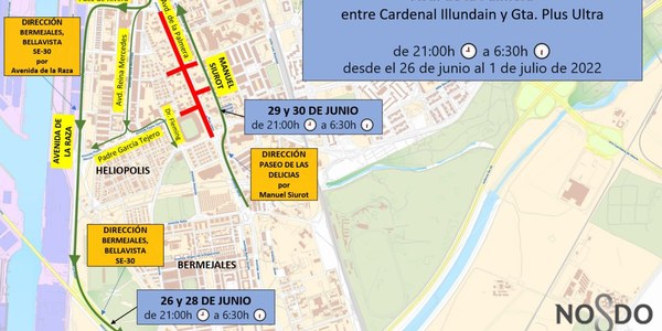 El Ayuntamiento inicia las obras de pavimentación de la calzada de la Avenida de la Palmera para mejorar la circulación y la seguridad vial, que se desarrollarán en su mayor parte en horario nocturno hasta el próximo viernes e incluyen un asfalto que reduce el ruido del tráfico rodado