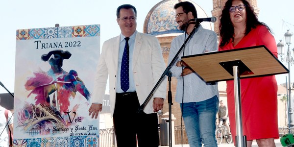 El Ayuntamiento presenta el cartel, la pregonera y el calendario de actividades de la Velá de Santiago y Santa Ana de Triana 2022
