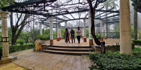 El Real Alcázar culmina las obras de restauración del merendero de la parra con la conservación de su centenaria vegetación y donde ha destacado la experiencia de los jardineros del monumento