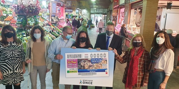 La ONCE dedica su cupón del próximo 8 de febrero al mercado de abastos de Triana