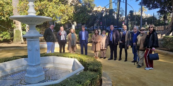 El Ayuntamiento restaura las fuentes de los Jardines de Murillo, que recuperan la estética del diseño de Juan Talavera Heredia de 1917 tras un trabajo previo de investigación y con 70.000 euros de inversión