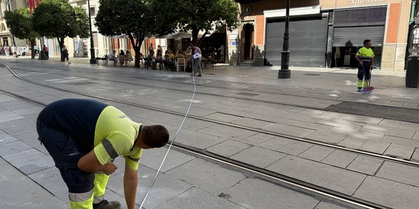 El Ayuntamiento comienza la instalación de los toldos en la Avenida de la Constitución dando respuesta a una demanda histórica