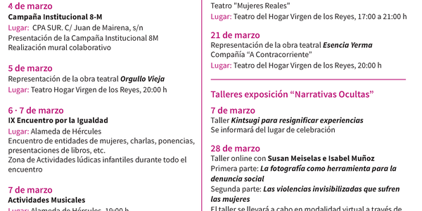 El Ayuntamiento presenta la programación conmemorativa del Día de la Mujer, que incluye teatro, talleres y actuaciones musicales de Lachispa o Rosario la Tremendita