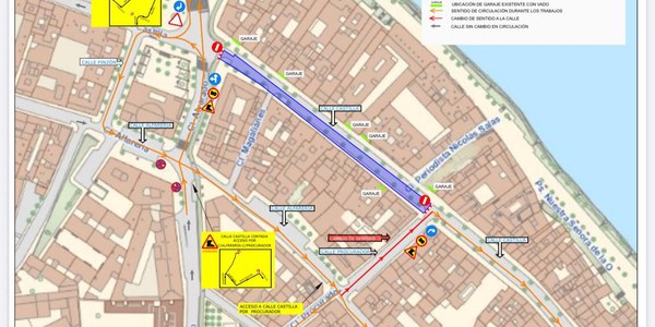 El Ayuntamiento renovará el adoquín de la calle Castilla y trabaja con los residentes del tramo en obras para habilitar aparcamientos alternativos