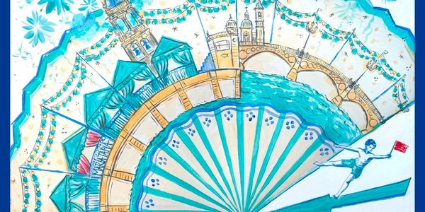 El alcalde Sanz presenta el cartel de la Velá de Santa Ana 2026, obra de la artista María Tapia
