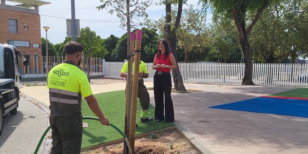 El Ayuntamiento realiza riegos de consolidación en más de 6.200 árboles de nueva plantación para favorecer su arraigo
