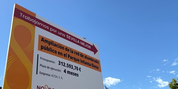 El Gobierno de José Luis Sanz incrementa casi en un 100 % la iluminación del Parque Infanta Elena y supera los 1,1 millones de inversión en alumbrado en Sevilla Este