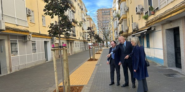 El Gobierno de Sanz finaliza la reurbanización de Virgen de Todos los Santos, en Los Remedios, que cuenta ya con una decena de árboles nuevos