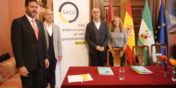 Ayuntamiento y FIBES sellan una colaboración público-privada con los promotores de la Feria Internacional de Arte Contemporáneo, SACO, para impulsarla y fortalecer al sector de las galerías y el coleccionismo