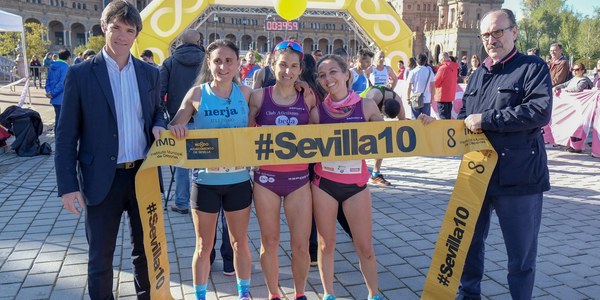 Casi 3.300 escolares entre los 8.500 corredores cobran especial protagonismo en la carrera popular del Parque de María  Luisa del circuito #Sevilla10