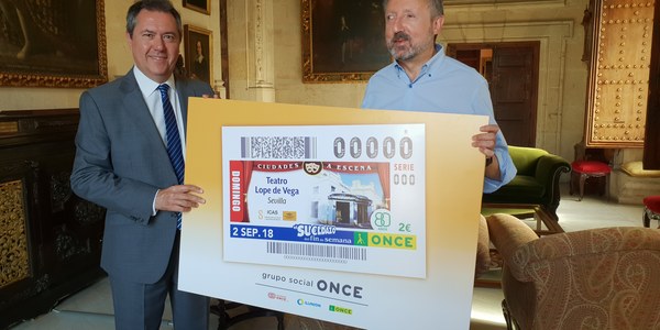 Cupón especial que la ONCE con la imagen del Teatro Lope de Vega