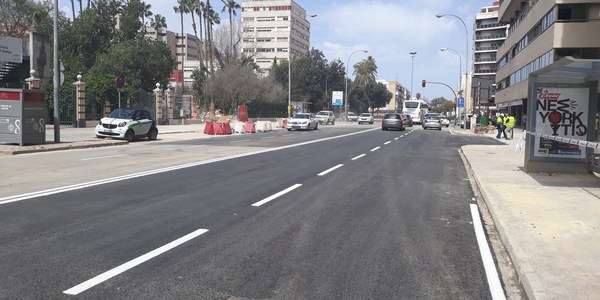 El Ayuntamiento de Sevilla reabre al tráfico la calle Santa Fe tras las obras del microtúnel  para el colector de Niebla y garantiza así la fluidez para los preparativos de la Feria de Abril