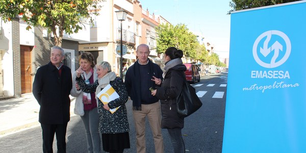 El Ayuntamiento finaliza las obras de sustitución de redes y reurbanización de la calle Mariano Benlliure del Distrito Nervión con una inversión de 454.218 euros