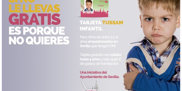 El Ayuntamiento pone en marcha la tarjeta que permitirá el uso gratuito de las líneas de Tussam  para los menores de 12 años