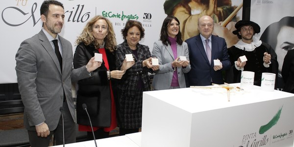 Miles de personas homenajearán a Murillo pintando la Inmaculada Colosal en gran formato sobre la fachada de El  Corte Inglés del Duque