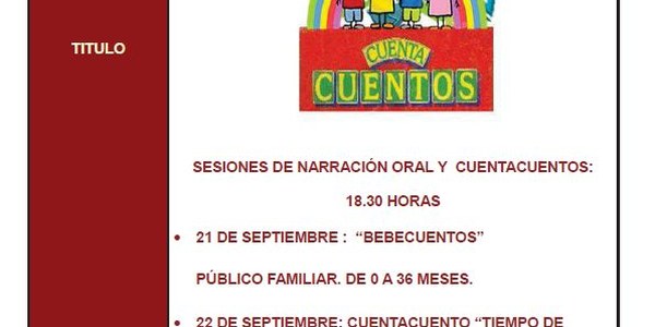 Cuenta Cuentos Septiembre 2023