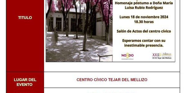 Homenaje Póstumo a Doña María Luisa Rubio Rodríguez