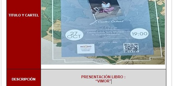 PRESENTACIÓN LIBRO: "VIMOR"