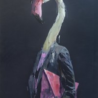 08. FRAN CABEZA - "Humanizado". Óleo sobre lienzo. 116 x 195cms