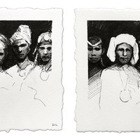 17 RICARDO GIL Especies, Tinta sobre papel, Díptico 18x18 cm